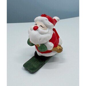 Skiing Santa Claus Christmas Ornament Vintage Holiday Decor Skier Gift